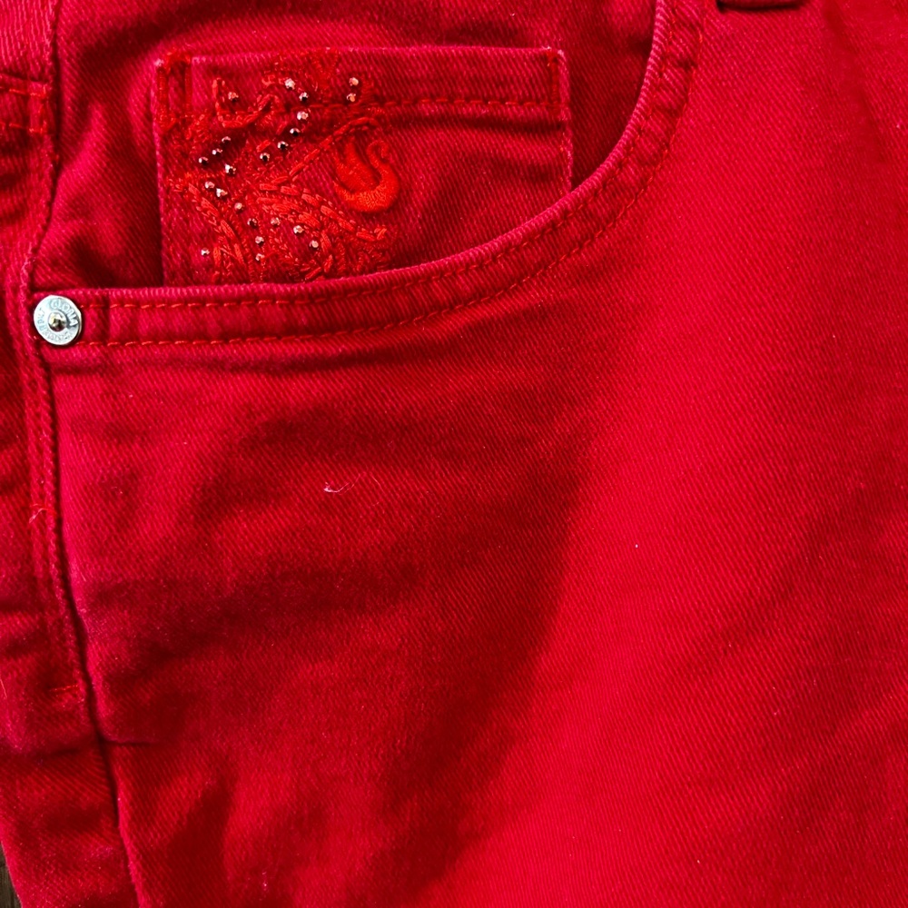 Gloria Vanderbilt Amanda classic fit red denim capris size 16W - Picture 5 of 13